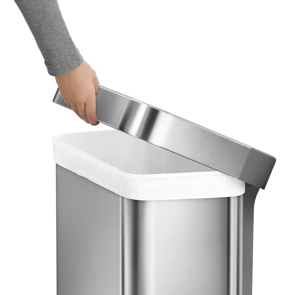 simplehuman Trash Can Brushed 55L Kitchen Step Fingerprint-Resistant - Image 4 of 4