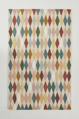 Anthropologie Diamond handgefertigter getufteter Wollteppich für Wohnzimmer, ...
