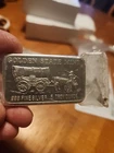 Vintage GSM Wagon & Oxen With Pioneer- 5 Troy Oz .999 Fine Silver Bar