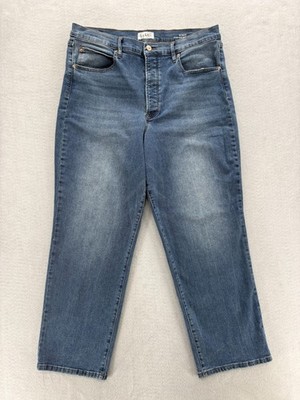 Nicole Miller Nomad Super High Rise Straight Jeans Womens 16 Blue Stretch Denim