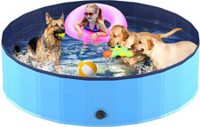 Foldable Dog Pool, Collapsible Hard Plastic Swimming Pool, Portable Bath Tub for