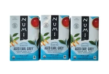 3 Pack Numi Organic Aged Earl Grey Tea 18 Bags/ea Blk Tea Caffeinated Exp 3/2027