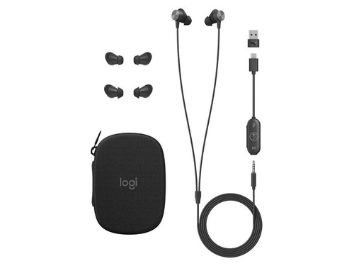 Logitech Zone Wired Earbuds - Stereo - Mini-phone (3.5mm), USB Type A, USB Type - Picture 4 of 12