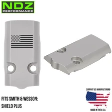 NDZ Smith & Wesson Shield Plus Optic Ready Sight Cover Plate S&W Aluminum Silver