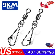 100Pcs Fishing Swivels with Snaps Quick Change Fishing Swivels Fishing Tackle 