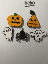 Halloween Fridge Magnets Set Of 5 Hand Made From Basa Wood