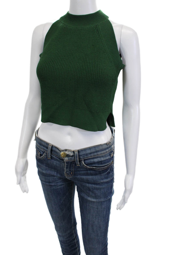 Wilfred Womens Cropped Tank Green Mock Neck Size S - Picture 2 of 6