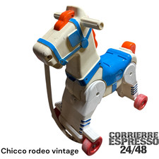 Giocattolo Vintage Chicco Cavallino Cavallo con Ruote Rodeo Anni 90 Usato