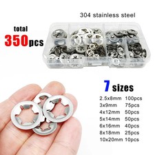 350pcs/box M2.5-M10 External Circlip Push-on Retaining Clip Shaft Snap Ring Set