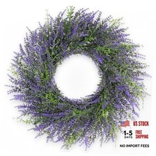 Lavender Wreath for Front Door, Window, Porch, Spring Summer Artificial 24inch
