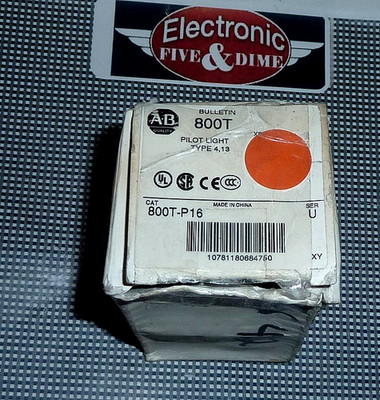 800T-P16  SER. U Allen Bradley PILOT LIGHT TYPE 4,13   GREEN LENSE