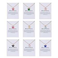 9 Pcs Colorful Butterfly Pendant Necklace Set for Women - Cute Jewelry Gift