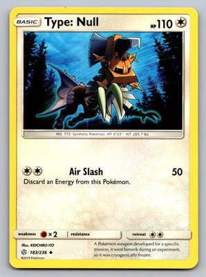 Type: Null 183/236 Uncommon Cosmic Eclipse Pokemon Moderately Played