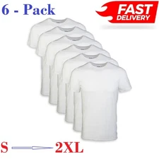 Gildan(6-pack)Black/White Solid Ultra Cotton Short Sleeve Blank Tee T-Shirt S-XL