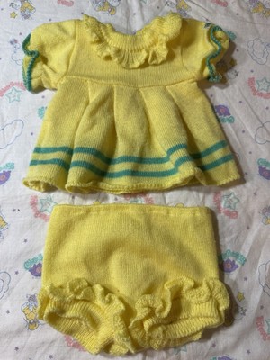 Cabbage Patch Kids Jesmar Yellow & Green Knit Dress & Bloomers Outfit