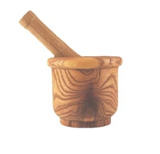 Mortar & Pestle Wood Kitchen Herb Bowl Grinder Hand Made USA Great For Gifts