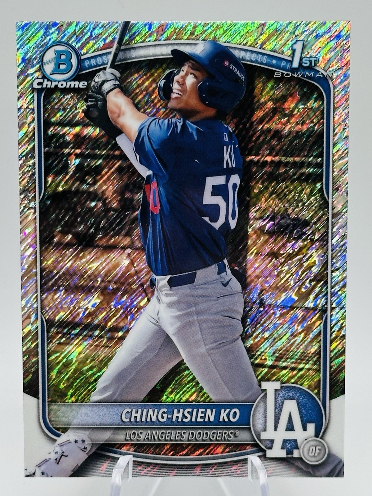 2025 Bowman Chrome CHING-HSIEN KO 1st Shimmer Refractor Dodgers #10 Prospect