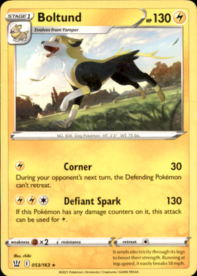 Boltund Rare SWSH05: Battle Styles 053/163 NM chibi 2021