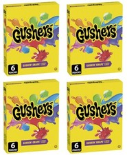 Fruit Gushers by Betty Crocker Gushin' Grape and Tropical Flavors, 6pc 4 Pack