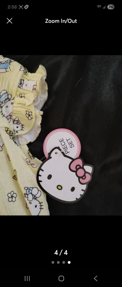 6 Months Lemon Pineapple Hello Kitty Baby Romper & Headband - New - Image 4 of 4