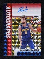 2020 Panini Mosaic Choice Fusion Red & Yellow Prizm Domantas Sabonis Auto 14t3