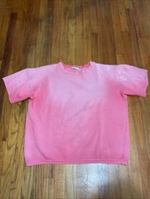 vintage 80s faded thrashed pink short sleeve crewneck sweatshirt true vintage
