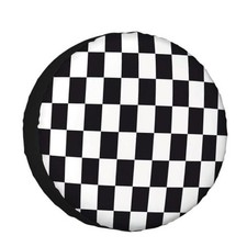 Spare Tire Cover Black and White Symbolic Design 15 inch Checkered Racing Flag