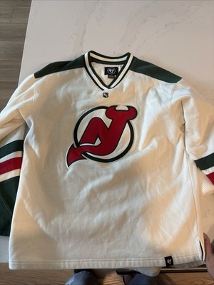 New Jersey Devils Sweatshirt Fits M Mens White V-Neck Jersey NHL