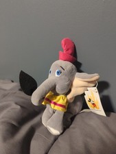 New Disney World DUMBO Holding Feather Bean Bag Plush 6  Elephant