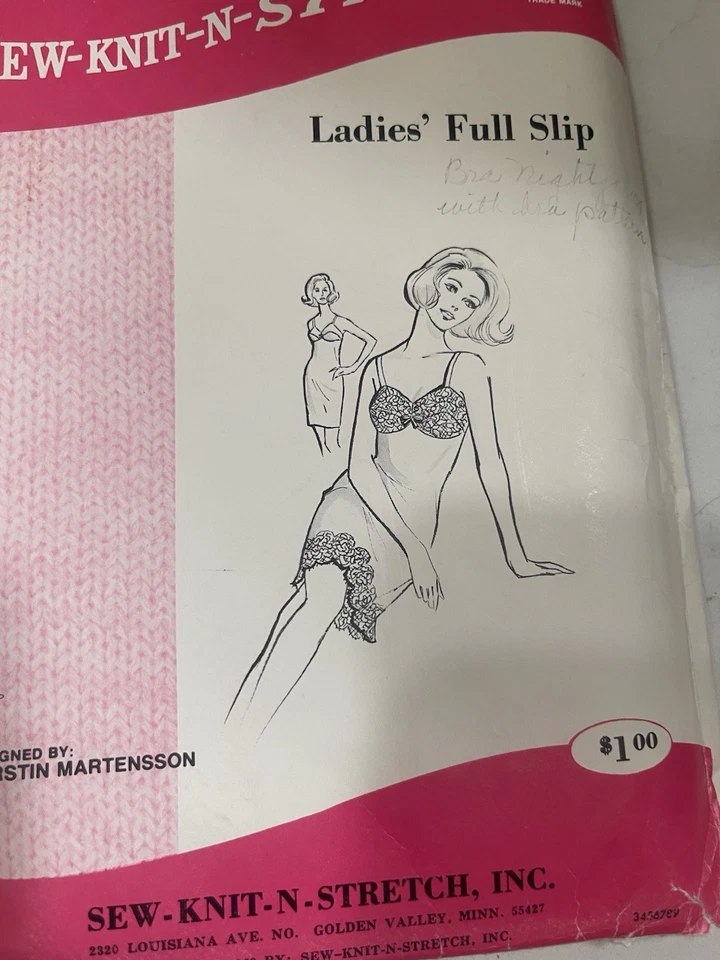 Vintage Stretch Sew Pattern Lot Girdle Bra Slip Sz 12-14 70s - Image 3 of 4