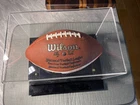 JOE MONTANA WILSON AUTOGRAPHED FOOTBALL IN CASE IN CASE EXCELLENT.