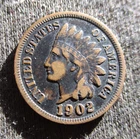 OLD COIN UNITED STATES OF AMERICA 1 CENT 1902 INDIAN HEAD PENNY W/ SHIELD