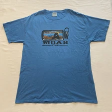 MOAB Utah T-Shirt Men’s Large Blue Graphic Comfort Wash 100% Cotton