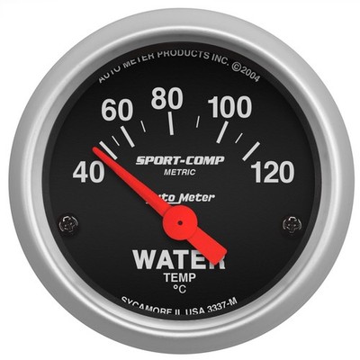 AutoMeter 3337-M Sport-Comp Elektrische Wassertemperaturanzeige