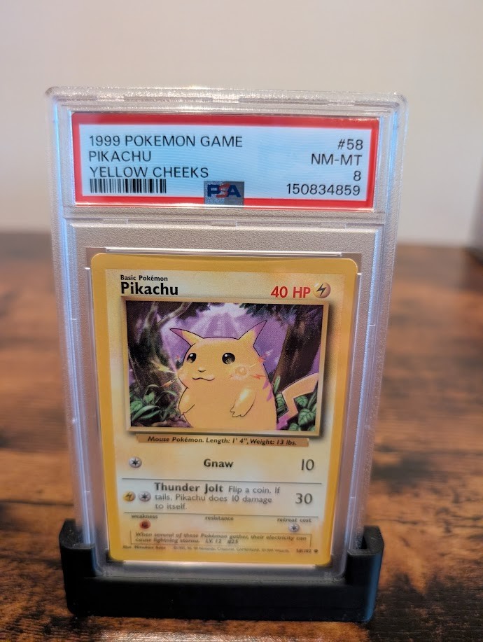 Pikachu Yellow Cheeks #58 Base Set 1999 Pokemon Game PSA 8