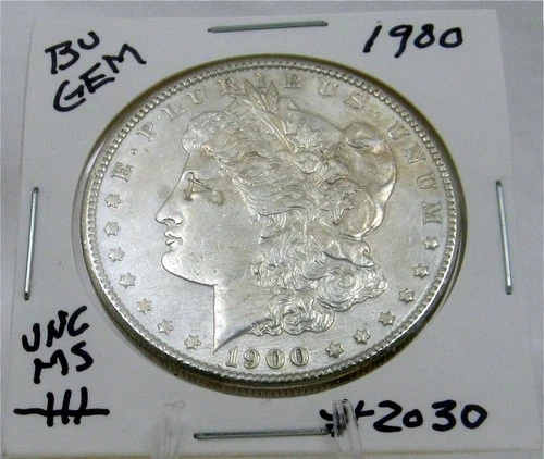 1900 MORGAN SILVER DOLLAR FROM ORIGINAL BANK BAG GEM BU US MINT #2030