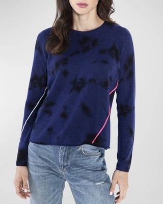 Lisa Todd Women s Small Wool Cashmere Pullover Laser Tag Piping Knit Long Sleeve