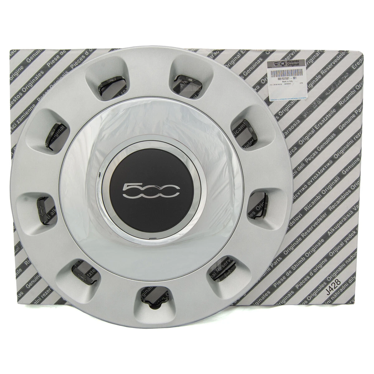 1x ORIGINAL Fiat Radkappe Radblende 14 Zoll Silber 500 312_ 