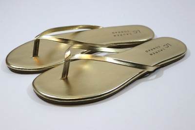 lauren conrad gold flip flops