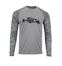 Angry Fish Bones Sport Boat Camo Long Sleeve UPF 50 T-Shirt UV Protection Gift