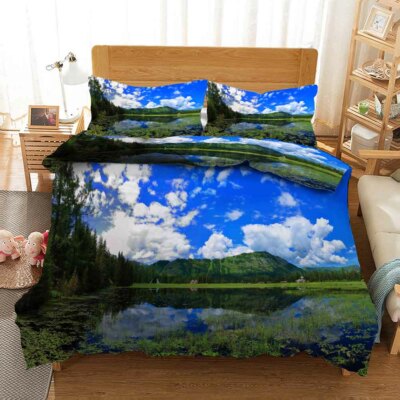 Aquatic Mountains 3D Printing Duvet Quilt Doona Covers Pillow Case Bedding Sets