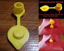 YELLOW VENT CAP Superior Air Breather Caps w/ Retaining Lip for PLASTIC GAS CANS
