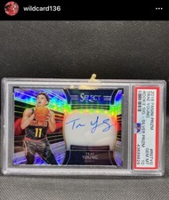 2018-19 TRAE YOUNG Panini Prizm ROOKIE SIGNATURE SLVR PRIZM  #/199 PSA 10 Pop 30