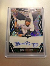 2021 BURL CARRAWAY  AUTO LEAF FLASH BASEBALL BLUE 7/50 #BA-BC1