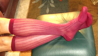 Mens Sheer Nylon OTC Thick N Thin Socks, TNT's Cap Toe and Heel, Black SZ 10-13
