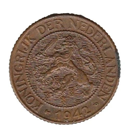 Bronze 1942 Year Dutch Coins