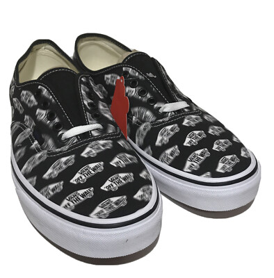 vans authentic blur black & white checkerboard skate shoes