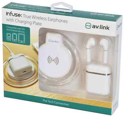 InFuse: True Wireless Kopfhörer mit kabelloser Ladeplatte (WEISS)