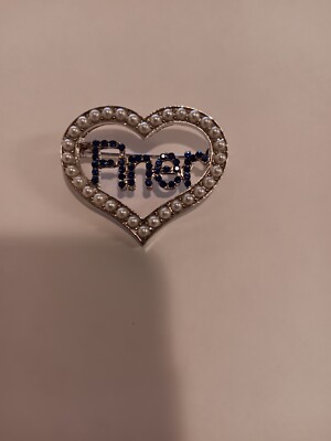 Zeta Phi Beta Finer Pearl Heart Shaped Pin