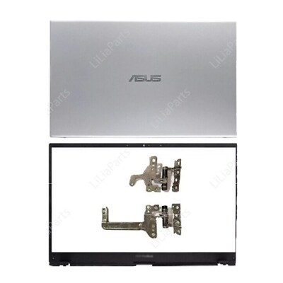 Silver Back Cover Top Lid Bezel Hinges For ASUS VivoBook X512 X512U F512 V5000F